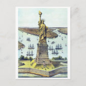 Vintage Freiheitsstatue New York Postkarte (Vorderseite)