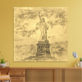 Vintage Freiheitsstatue, New Yorker verschlungene Leinwanddruck (Insitu (Wohnzimmer))