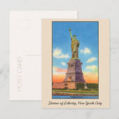 Vintage Freiheitsstatue NYC Postkarte (Vorne/Hinten)