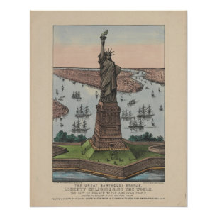 Vintage Freiheitsstatue Patriotic New York Poster