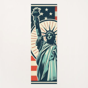 Vintage Freiheitsstatue patriotisches Kissen Yogamatte