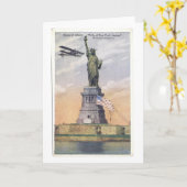 Vintage Freiheitsstatue PC mit Biplane und Flag Karte (Gelbe Blume)