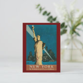 Vintage Freiheitsstatue Postkarte (Stehend Vorderseite)