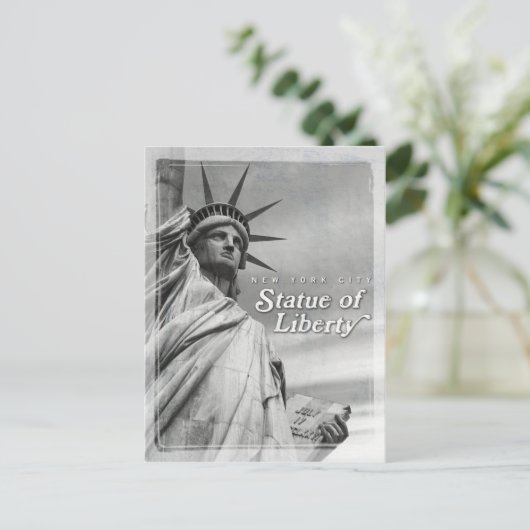 Vintage Freiheitsstatue Postkarte (Stehend Vorderseite)