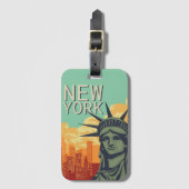 Vintage Freiheitsstatue von NEW YORK Gepäckanhänger (Vorderseite Vertikal)