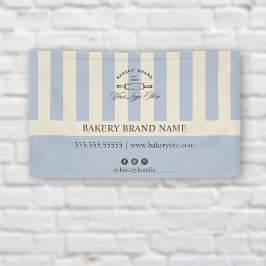 Vintage French Blue Bakery Logo-Veranstaltung Banner