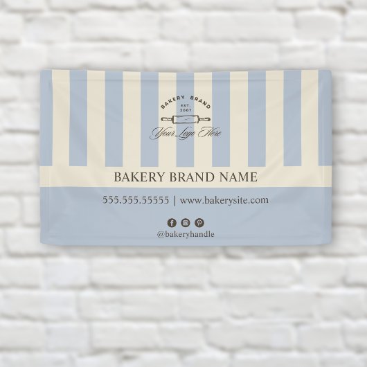 Vintage French Blue Bakery Logo-Veranstaltung Banner