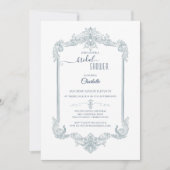 Vintage French Blue Bridal Shower Einladung (Vorderseite)