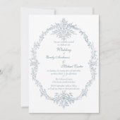 Vintage French Blue Wedding Frame Einladung (Vorderseite)