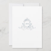 Vintage French Blue Wedding Frame Einladung (Rückseite)