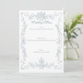 Vintage French Blue Wedding Frame Menükarte (Stehend Vorderseite)