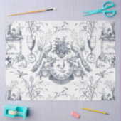 Vintage French Blue White Toile Peacock Botanical Seidenpapier (Basteln)