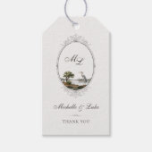 Vintage French Country Monogram Wedding Gift Geschenkanhänger (Vorderseite)