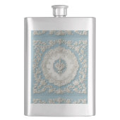 Vintage French Country Shabby Chic Blue Decor Cute Flachmann (Vorderseite)