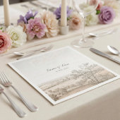 Vintage French Country Toile Wedding  Serviette