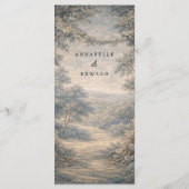 Vintage French Countryside Wedding Blue Toile Menükarte (Rückseite)