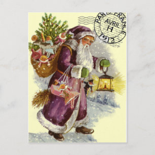 VINTAGE French Der Weihnachtsmann Christmas Eve Feiertagspostkarte