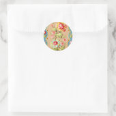 Vintage French Floral Textile Pattern Runder Aufkleber (Tasche)