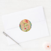 Vintage French Floral Textile Pattern Runder Aufkleber (Umschlag)