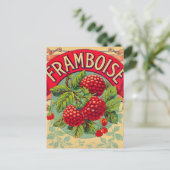 Vintage French Framboise Postkarte (Stehend Vorderseite)