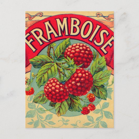 Vintage French Framboise Postkarte (Vorderseite)