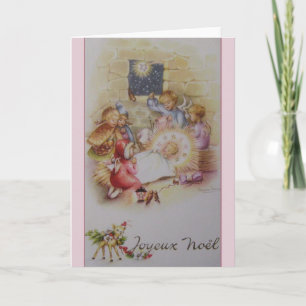 Vintage French Frohe Weihnachten Nativity Christma