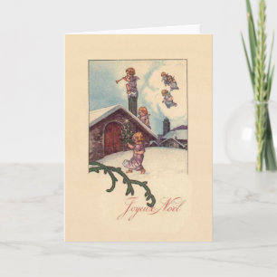 Vintage French Fröhliche Noel Christmas Card Feiertagskarte
