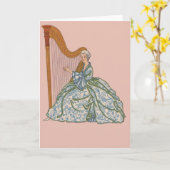 Vintage French Harpist Notecards and Postcards Karte (Gelbe Blume)