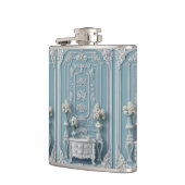 Vintage French Heritage Luxury Romantic Blue White Flachmann (Links)