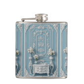 Vintage French Heritage Luxury Romantic Blue White Flachmann (Vorderseite)