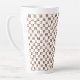 Vintage French-Inspired Checkboard  Milchtasse