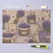 Vintage French Lavender Bees Wicker Baskets Seidenpapier (Handwerk)