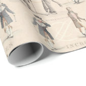 Vintage French Les Incroyables et Merveilleuses Geschenkpapier (Rolleneckpunkt)