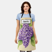 Vintage French Lilac Botanical Apron Schürze (Getragen)