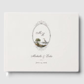 Vintage French Monogram Wedding Guest Book Gästebuch (Vorderseite)