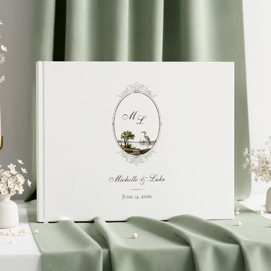 Vintage French Monogram Wedding Guest Book Gästebuch