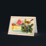 Vintage French Mother Birthday Greeting Card Karte<br><div class="desc">Retro / Vintage French Mother Birthday greeting card.  Lovely little bird with roses for mom!  Gute Party,  Mama!  Happy Birthday Mom!</div>