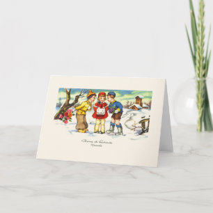 Vintage French New Year Greeting Card Feiertagskarte