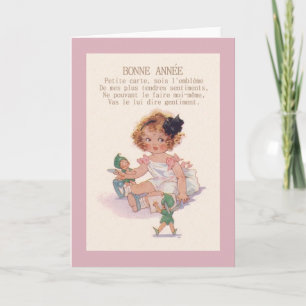 Vintage French New Year Greeting Card Feiertagskarte