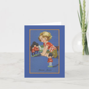 Vintage French New Year Gute Anné Greeting Karte