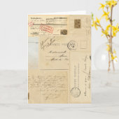 Vintage French Postcard Greeting Card Karte (Gelbe Blume)