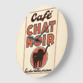 Vintage french poster "Café chat noir" Große Wanduhr (Winkel)