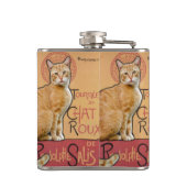 Vintage French Poster Style Orange Cat Flachmann (Rückseite)