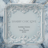  Vintage French Shabby Chic Blue & White Wedding Pappteller