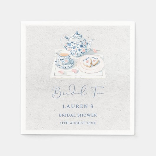 Vintage French Toile Chinoiserie Bridal Tea Shower Serviette (Vorderseite)