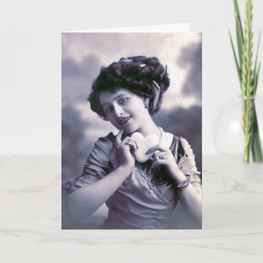 "Vintage French Valentine" Feiertagskarte (Vorderseite)