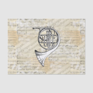 Vintage-Frenchhorn-Notenpapier-Seidenpapier Seidenpapier