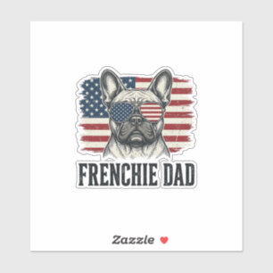 Vintage Frenchie Dad Patriotisches Bulldog-Shirt_1 Aufkleber
