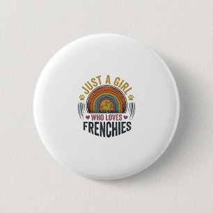 Vintage-Frenchie-Hundeliebhaber-Shirt-Design für M Button
