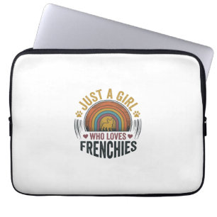 Vintage-Frenchie-Hundeliebhaber-Shirt-Design für M Laptopschutzhülle